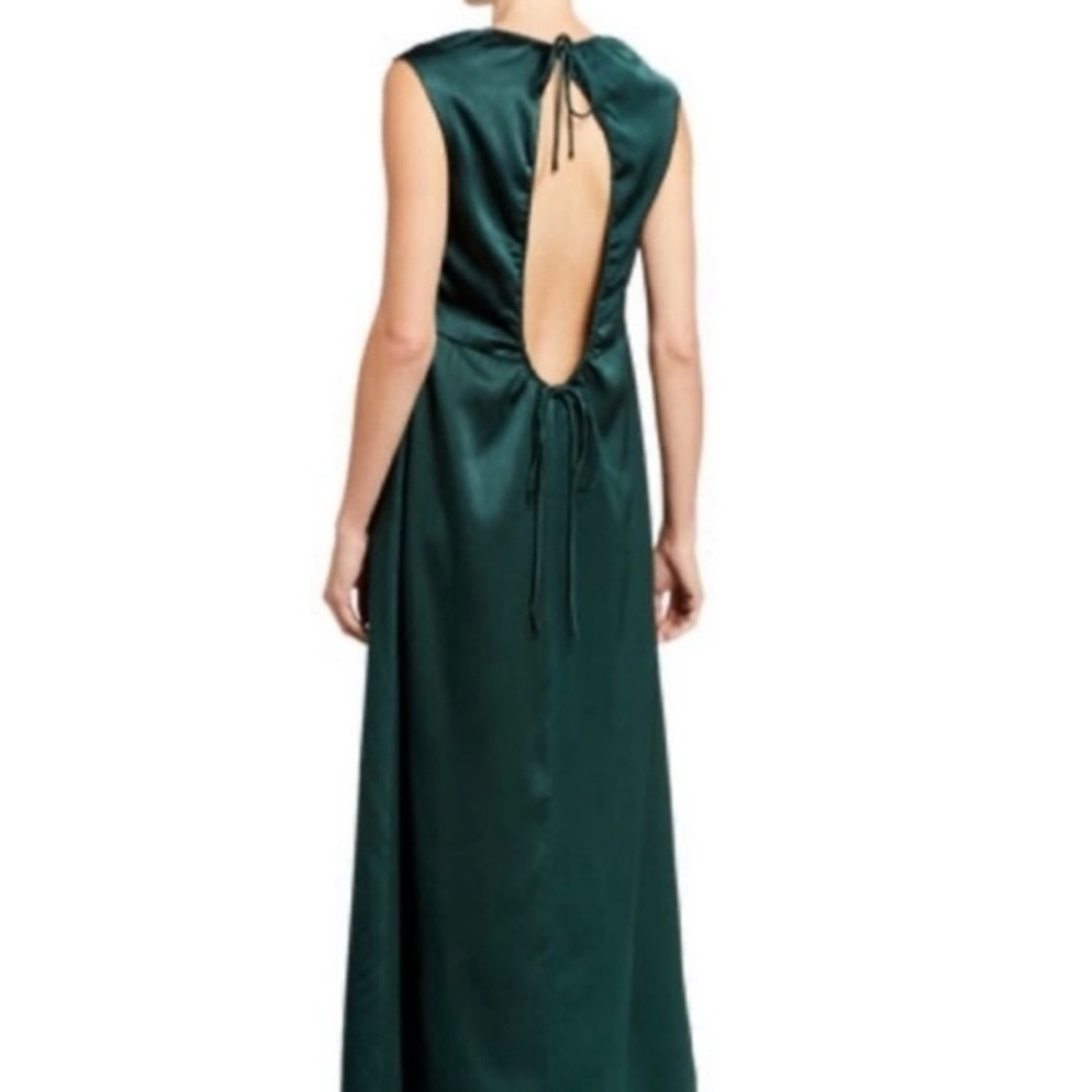NWT Avec Les Filles Pine Green Satin Dress